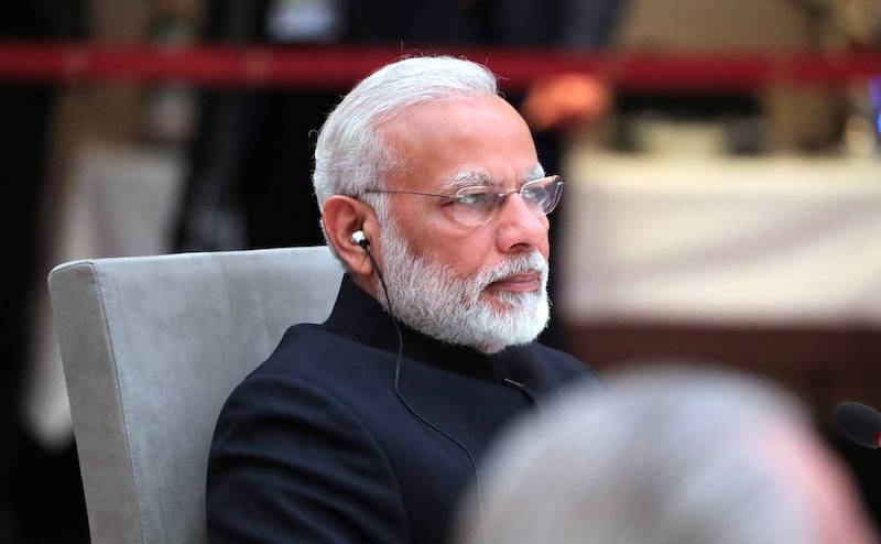 Prime Minister of India Narendra Modi at an informal meeting of heads of state and government of the BRICS countries Hamburg 2017