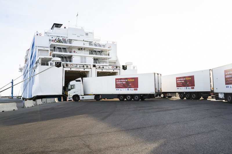 MAROC Convoi humanitaire Port de Sète