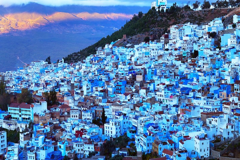 65211507 panorama of blue medina of chefchaouen, morocco.