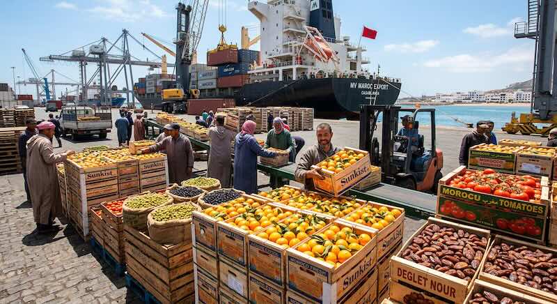 Firefly GeminiFlash Photo réelle exportations agricoles maroc Enlève le bandeau avec l'écriture 18562