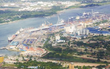 The detailed view of Dar es Salaam Port