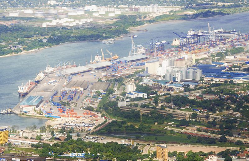 The detailed view of Dar es Salaam Port