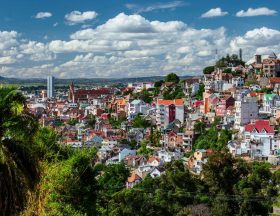 City,Of,Antananarivo,At,Sunny,Day,With,Fluffy,Clouds,In