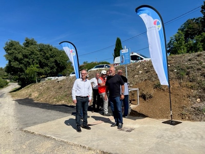 3 Eau de Nimes Metropole Mise en service Borne monetique eau Cabrieres lundi 12 juin 2023 Credit Nimes Metropole 1