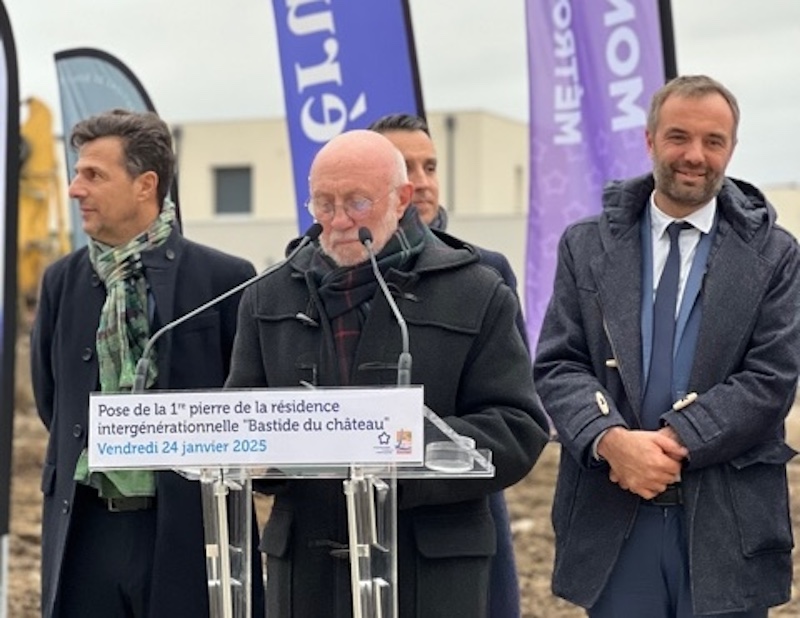 Laverune Pose de la premiere pierre du chateau